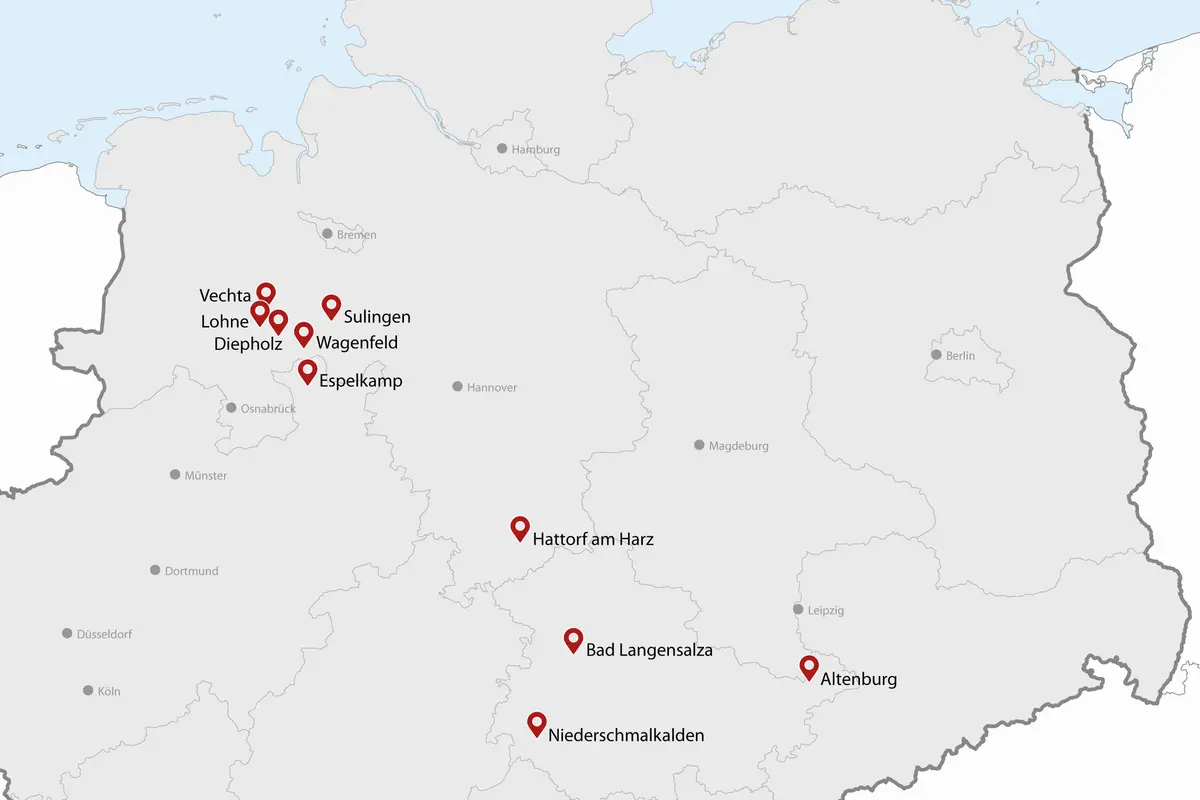 Standorte der Objekte von Keese Immobilien 